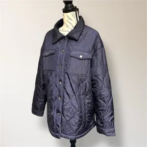 Ci Sono Outherwear XL Navy Quilted Puffer Jacket Snap Front‎ Coat Utility Pocket thumbnail 2