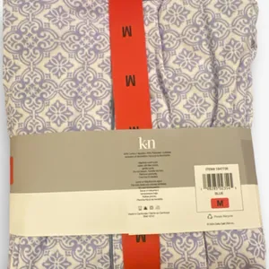 NWT Karen Neuburger Women's Notch Collar 2-piece PJ Set Blue M thumbnail 7