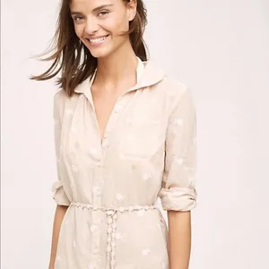 Anthropologie Mermaid Label Cream Shoreward Beach Dress thumbnail 4