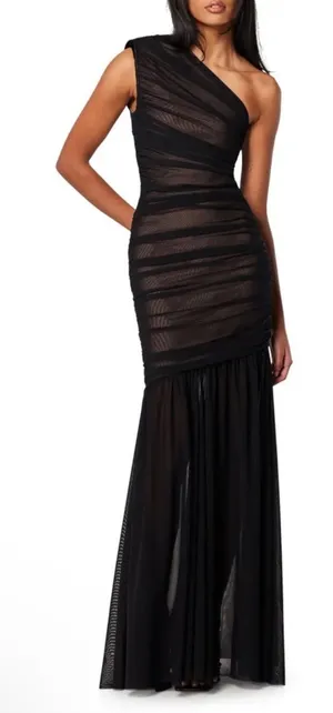 Elliatt Vienna Ruched One-Shoulder Gown M thumbnail 1