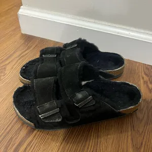Birkenstock Black Arizona Shearling Sandals Size 6 US $160 thumbnail 3