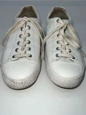 Ash Nicky Bis Women's All White Lace Up Leather Low Top Sneakers-Size 39 thumbnail 4