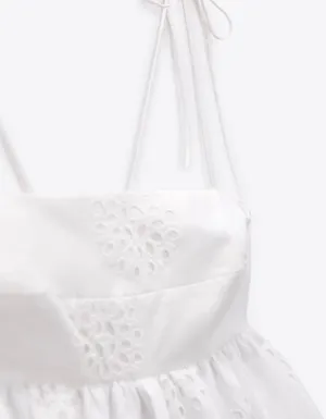 dress mini crochet balloon embroidered white boho vacation casual summer thumbnail 11