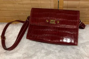 Giani Bernini Red/Burgundy Leather Embossed Handbag purse bag thumbnail 1