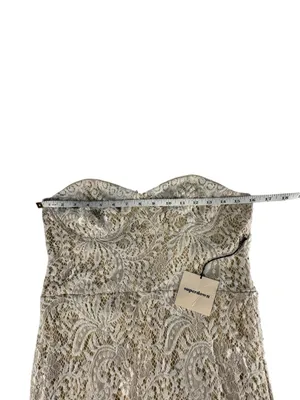 Superdown Kendall Lace Mini Dress L White Cream Strapless Eyelash Lace Bodycon thumbnail 11
