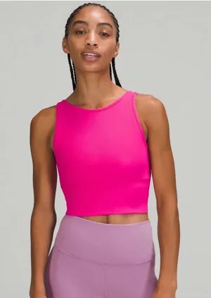 [Lululemon] Sonic Pink Power Pivot Ribbed Reversible Cropped Workout Tank Size 2 thumbnail 1