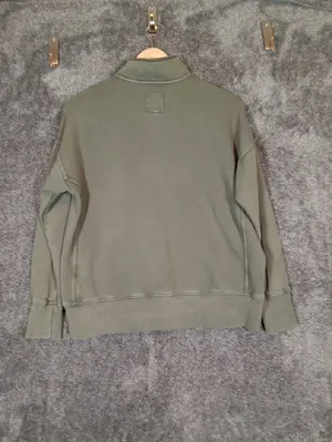Aerie Oversized Faded Pullover Sweatshirt Trail Lounge Athleisure Olive Womens thumbnail 7
