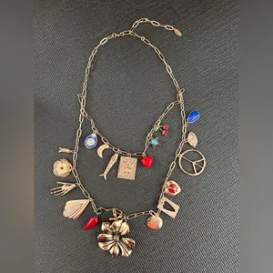 Free People Maxamillion Charm Necklace Gold Charm Necklace thumbnail 4