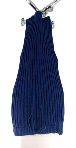 Free‎ people beach Veda ribbed blue maxi skirt Sz M thumbnail 1