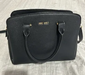 Nine West Black Purse Faux Leather Crossbody thumbnail 1