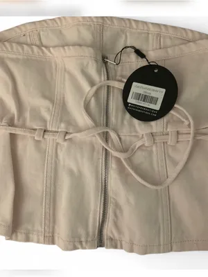 White fox boutique Leah Strapless Denim Top Cream size medium thumbnail 2