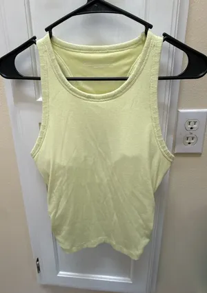 Outdoor Voices Women's Ribbed Racerback Crop Tank Top with Built-in Shelf Bra thumbnail 1
