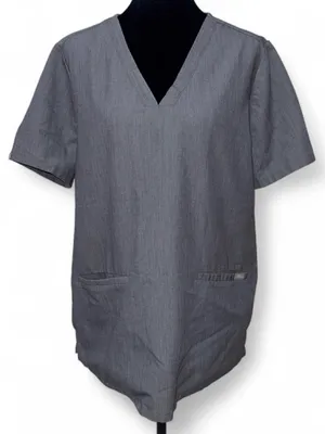 FIGS Technical Collection Gray Scrub Top Size Large thumbnail 1
