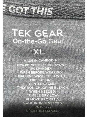 TEK GEAR XL Gray On-the-Go Casual Crop Top thumbnail 2