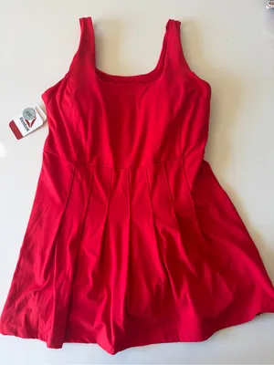 NWT Reebok Women's Baseline Pleated athletic Dress built in shorts and bra large thumbnail 3