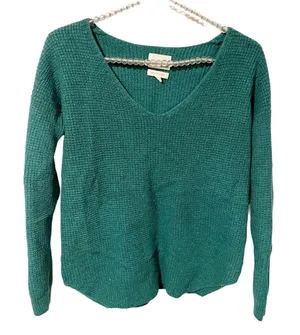 Aritzia Wilfred Size Medium Grey‎ Wool V Neck Long Sleeve Sweater thumbnail 1