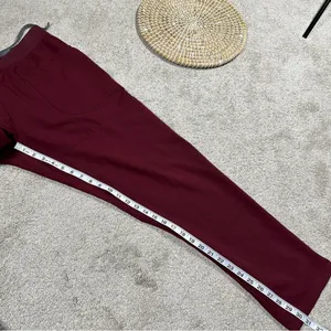 Figs Women’s Nepal Skinny Scrub Pants Pull On Limited Edition in Burgundy XL thumbnail 14