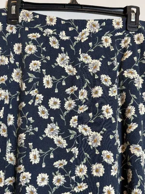 Vintage Express Floral A-Line Button Front Skirt Womens Medium Black Cottagecore thumbnail 9