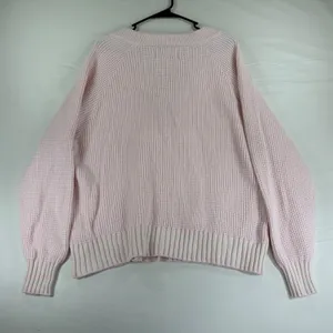 KBB by Kahlana Pink Waffle Knit Oversized Button Front Cardigan Sweater Small thumbnail 8