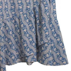 Hill House The Mirabel Skirt Trailing Vine Blue Linear Floral Poly Crepe XL New thumbnail 4