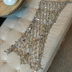 Non Signe Asymmetrical One Shoulder Tear Drop Chandelier Chain Dress thumbnail 11