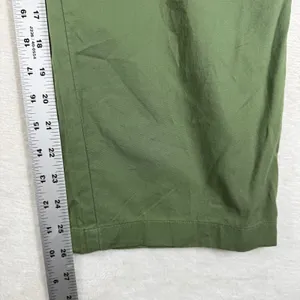 Uniqlo Olive Green Cotton Wide Leg Relaxed Elastic Waist Pants 272-482243 M thumbnail 4