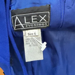 Alex Evenings Vintage Royal Blue Dress with Sequin thumbnail 3