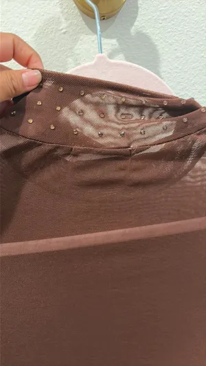 BKE Women’s Sheer Buckle Brown Copper Mesh Long Sleeve Top Small thumbnail 5