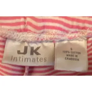 JK Intimates Pink White Striped Drawstring Capri Pajama Pants Women's Sz Small thumbnail 6