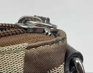 Coach Brown Signature Jacquard Stripe Crossbody Bag Purse Adjustable Strap thumbnail 8