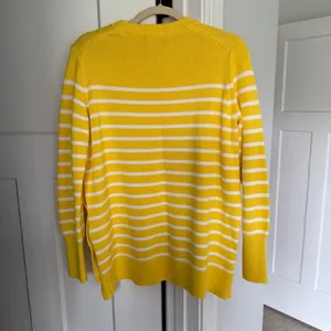 Tuckernuck Bar Harbor Yellow and‎ White Striped Sweater Buttons Crewneck thumbnail 4