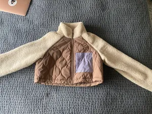 ASOS cropped fleece jacket in camel thumbnail 4