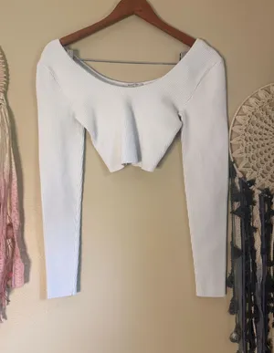 Babaton Sculpt Knit Ribbed Top White Size Small thumbnail 1