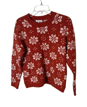 Madewell Fair‎ Isle Crewneck Sweater Women Mediumm thumbnail 1