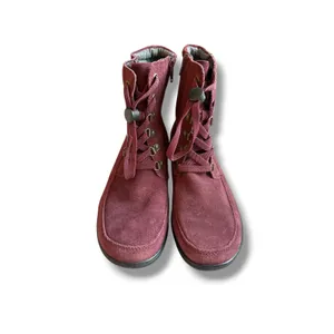 Clarks Ankle Boots Womens 8 Burgundy Suede Lace Up Zip Comfort Hiking Booties thumbnail 2