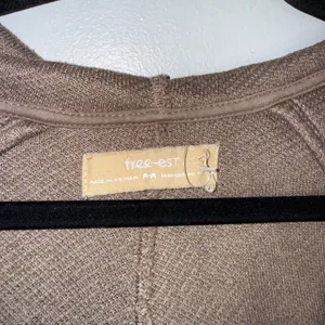 Free People Free-est Hoodie Women Med Brown Excellent Terry Beach Poncho V-Neck‎ thumbnail 2