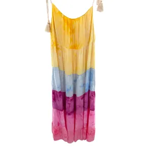 White Birch Women's Dress Tie Dye Tiered Maxi Spaghetti Strap‎ Casual S thumbnail 2