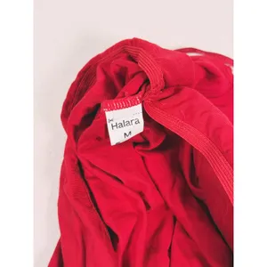 Halara Built-In Bra Cami Tank Top Size Medium Red Ruched Minimal Casual Everyday thumbnail 4