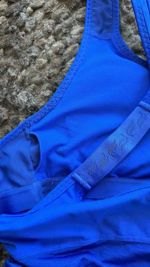 Fabletics workout top in blue thumbnail 7