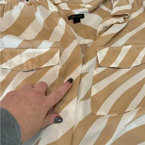 Ann Taylor Tan and White Zebra Print Blouse thumbnail 12