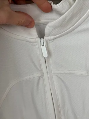 Lululemon tennis tank top Front Zipper up Mock high Neck performance White polo thumbnail 4