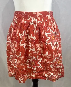 Loft fiesta floral linen blend skirt with pockets size XS thumbnail 1