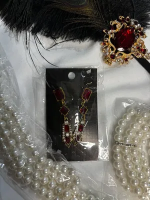 1920s Flapper Costume Accessory Set Black thumbnail 5