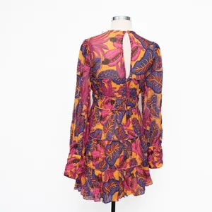 Farm Rio |‎ Fruit Dream Long Sleeve Pleated Tiered Dress thumbnail 11