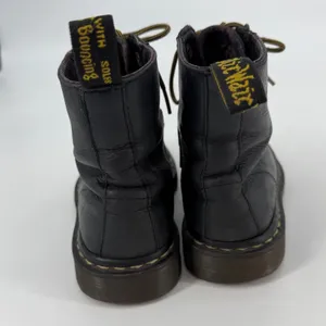 Dr. Martens Luana Black Leather Lace Up‎ Combat Boots Floral Lining Women 6 US thumbnail 3