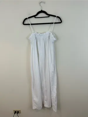 H&M White Cotton Sleeveless with Smocked Bodice Size Small thumbnail 4