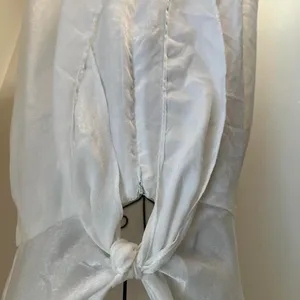 Olia White Satin Cowl Neck Mini Dress Tie Shoulder Back Detail Size M thumbnail 6