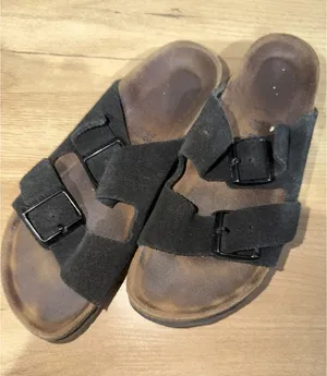 BIRKENSTOCK ARIZONA BLACK SUEDE 2 Buckle Sz 38 US L 8 C thumbnail 1