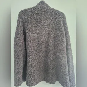 Barefoot Dreams QVC comfy button sweatshirt Cozy Chic Charcoal Teddy Jacket 2X thumbnail 6