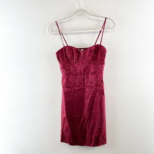 Princess Polly Diva Satin Floral Sleeveless Underwired Mini Dress Red 4 thumbnail 5